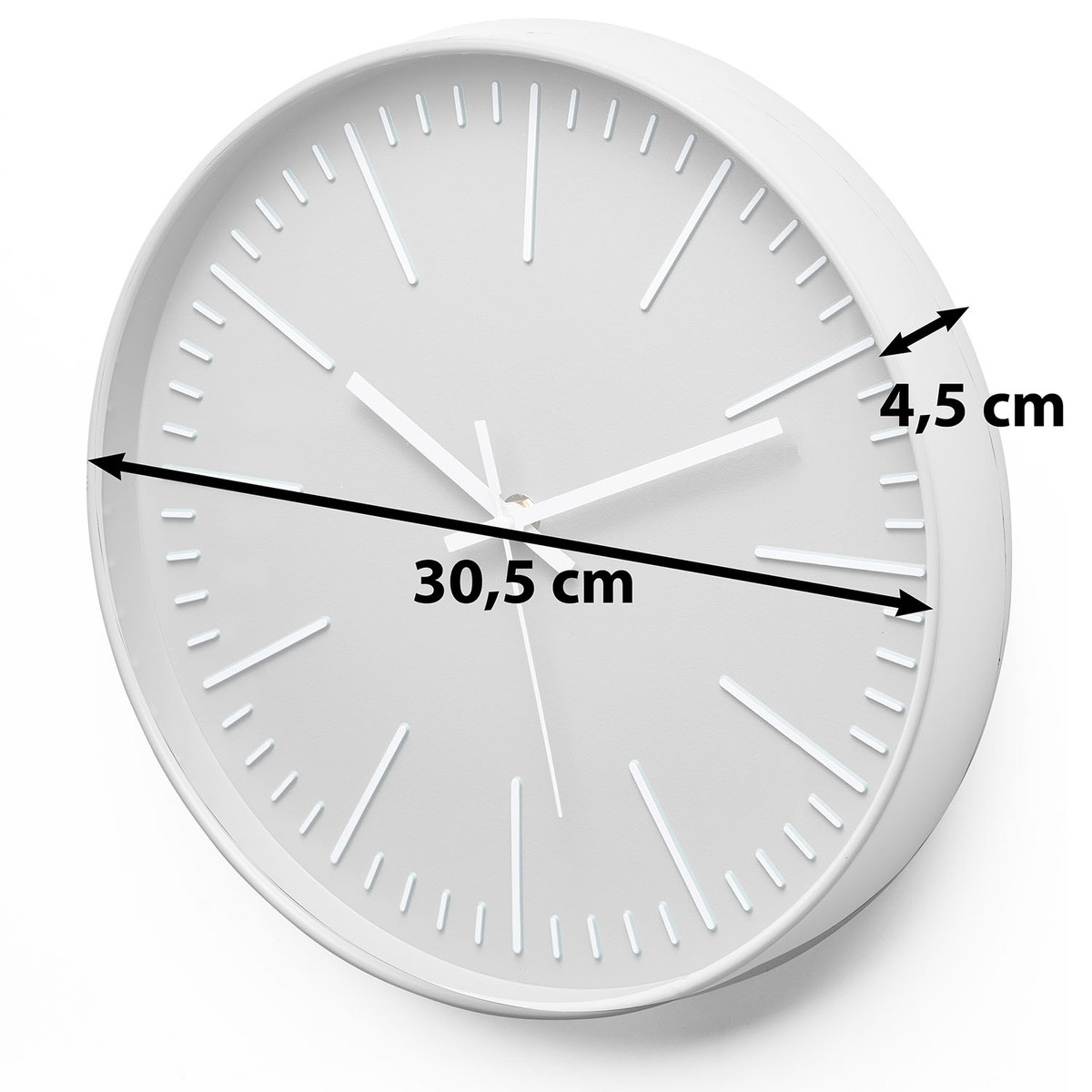 Bild 2 von AMARE Wanduhr skandinavisch Linnea 30,5 x 4,5 cm, Hellgrau