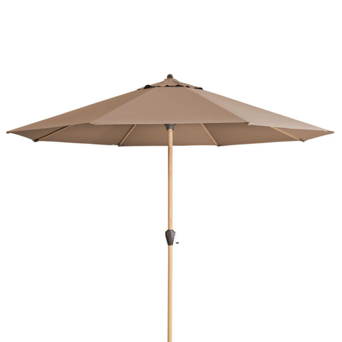 Bild 1 von Aluminium-Sonnenschirm, rund, Holzoptik braun
