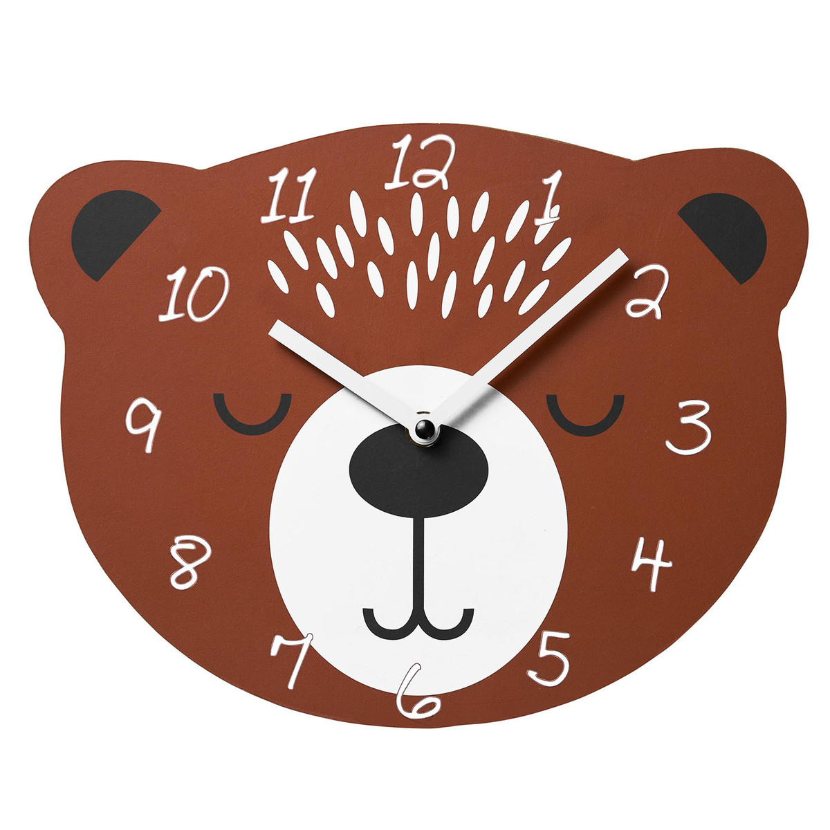 Bild 1 von AMARE Wanduhr Kinderdesign Bär, 30 x 2 cm in Braun