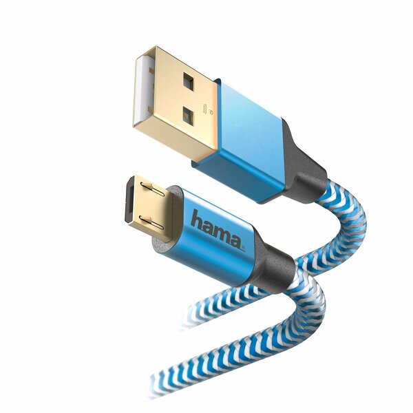 Bild 1 von USB-A-Micro-USB-Kabel vergoldete Stecker