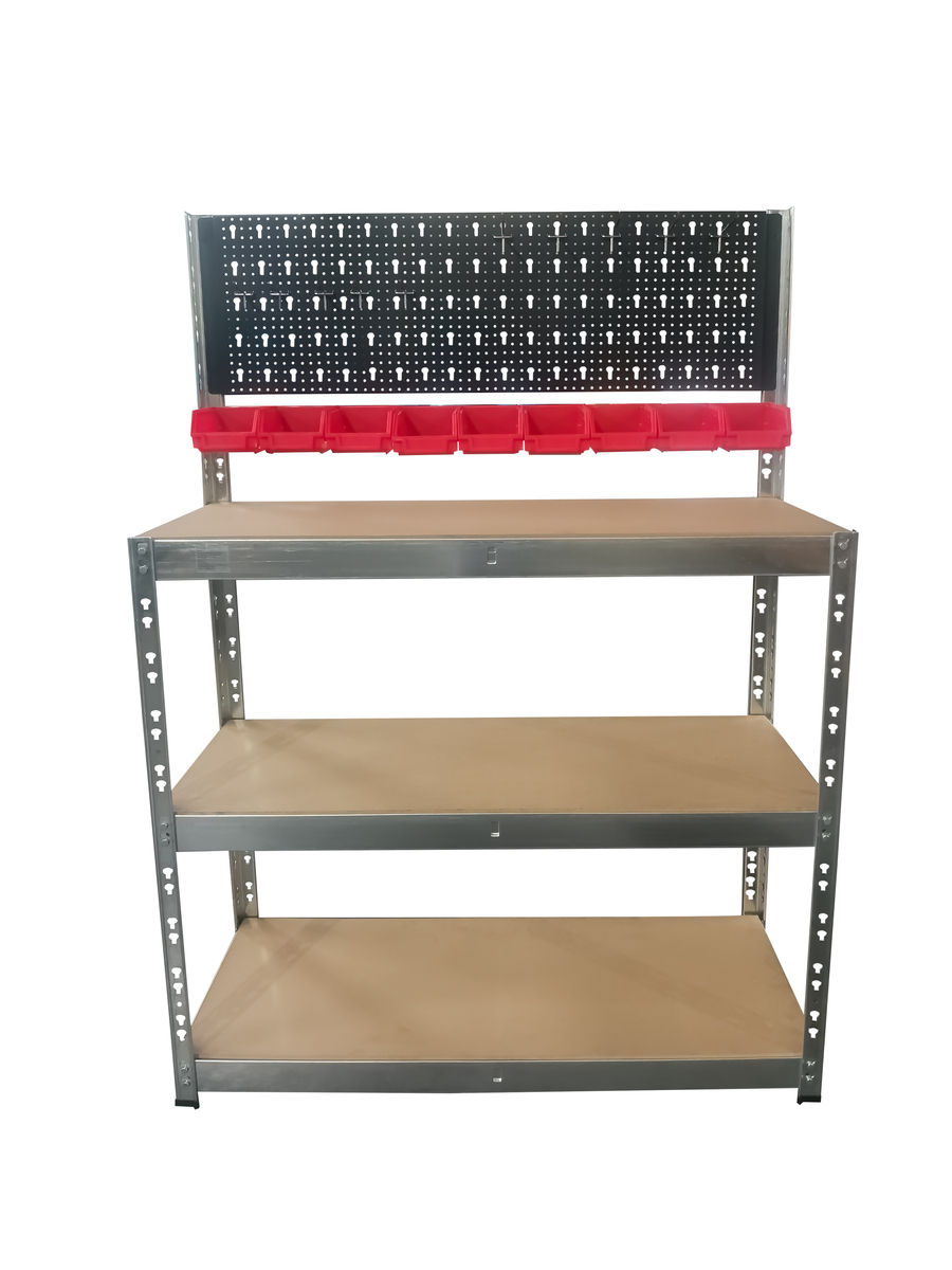 Bild 1 von Kraft Werkzeuge Schwerlastregal / Kellerregal / Lagerregal mit Magnettafel, 3 stufig, 200 kg pro Stu