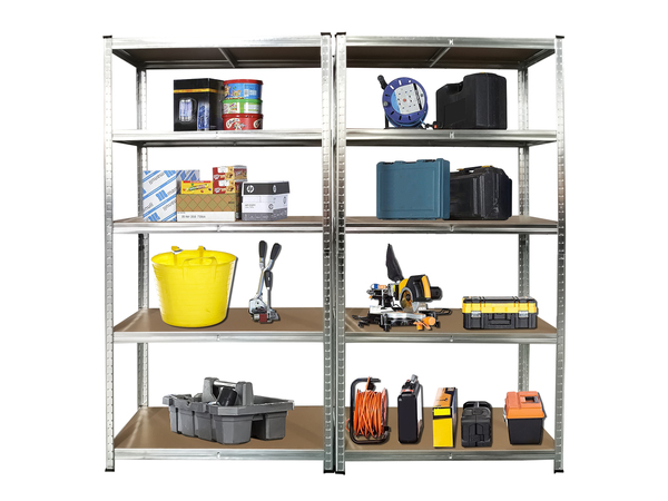 Bild 2 von Kraft Werkzeuge Schwerlastregal / Kellerregal / Lagerregal aus Stahl 2er Set. 175 kg pro Boden