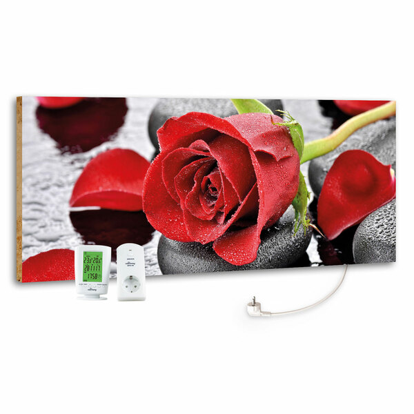 Bild 1 von 800W marmony® Infrarot-Heizung Motiv "Red Rose"