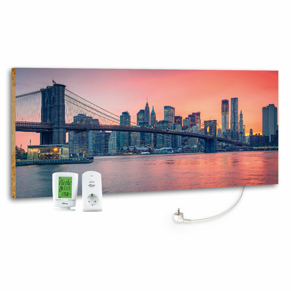 Bild 1 von 800W marmony® Infrarot-Heizung Motiv "City Sunset"