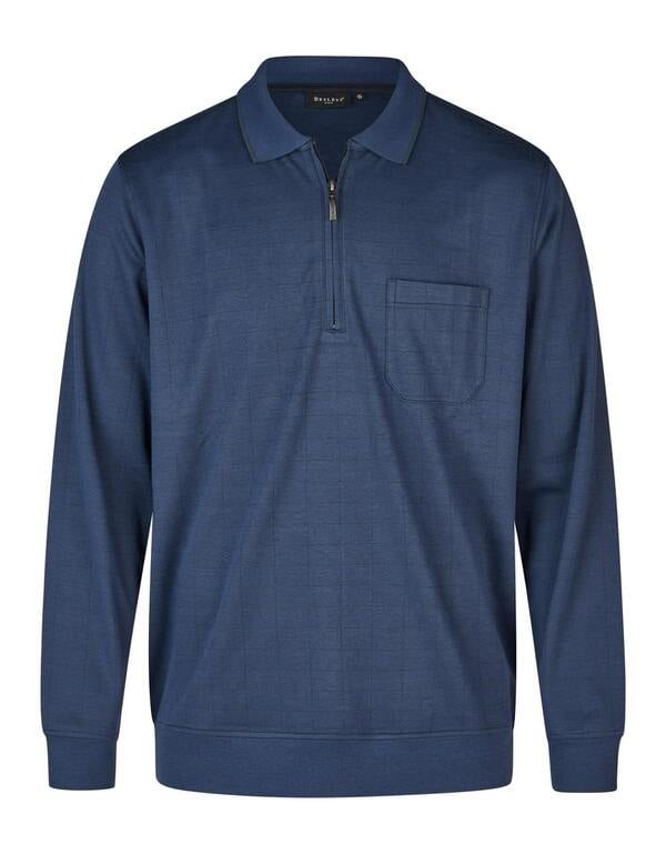 Bild 1 von Bexleys man - Tow-tone langarm Poloshirt mit Karo-Muster