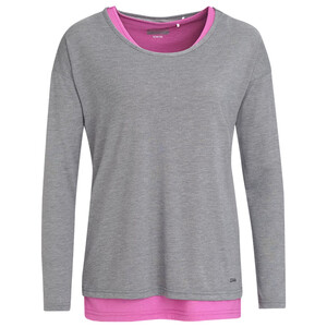 Damen Yoga-Langarmshirt und Top im Set GRAU / PINK