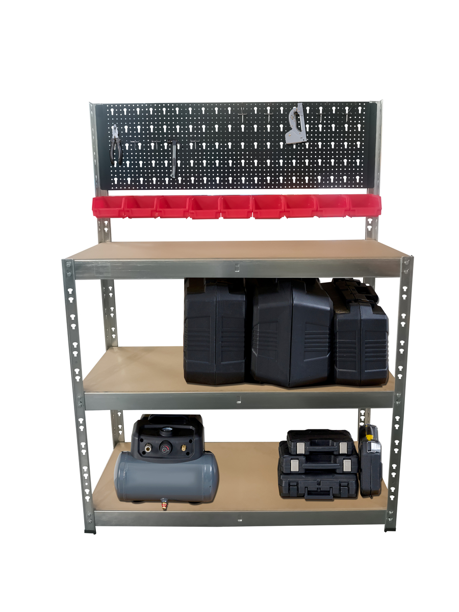 Bild 2 von Kraft Werkzeuge Schwerlastregal / Kellerregal / Lagerregal mit Magnettafel, 3 stufig, 200 kg pro Stu