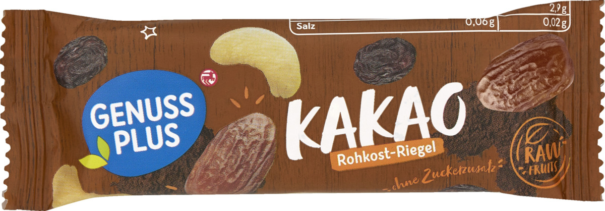 Bild 1 von GENUSS PLUS Kakao Rohkost-Riegel