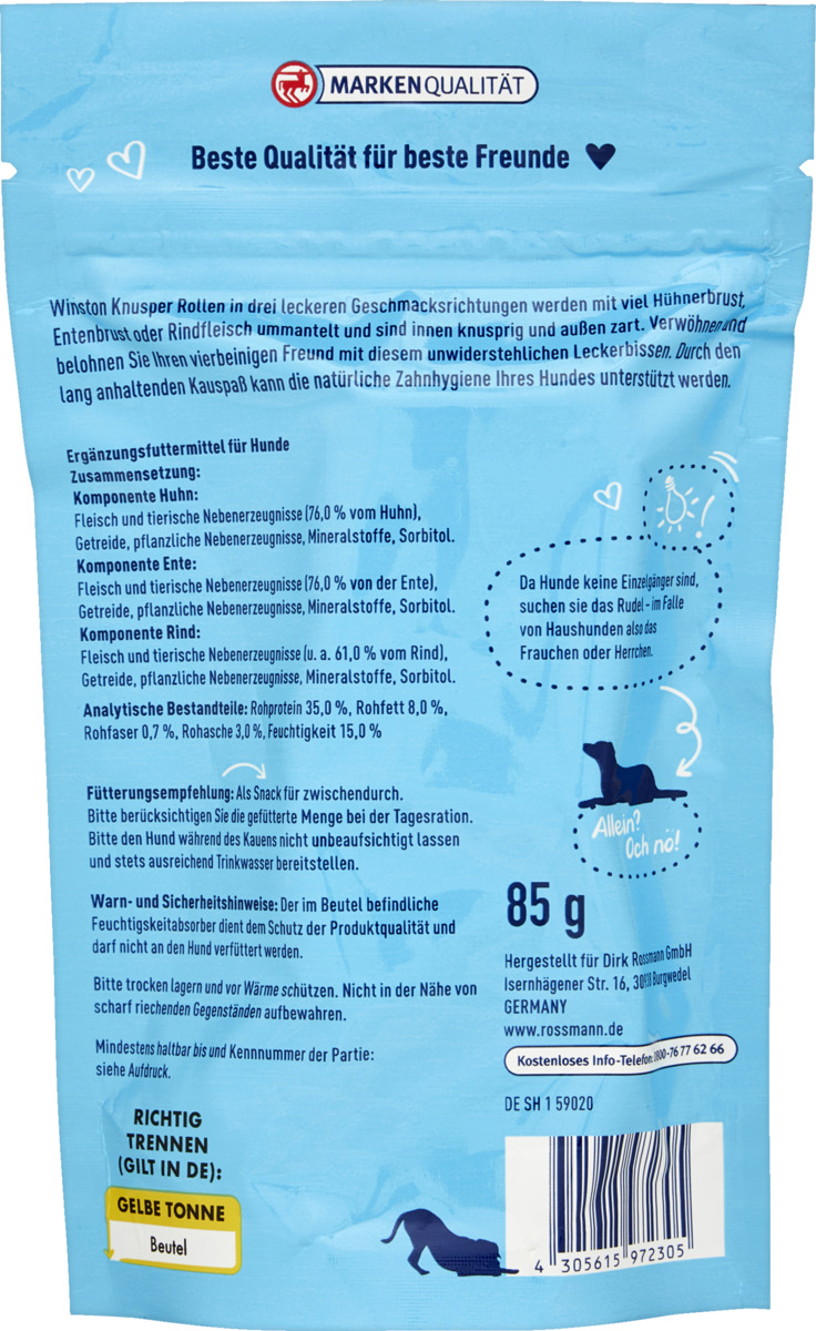 Bild 2 von Winston Knusper Rollen mit Hühnerbrust, Entenbrust und Rindfleisch