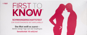 First to know Schwangerschaftstest