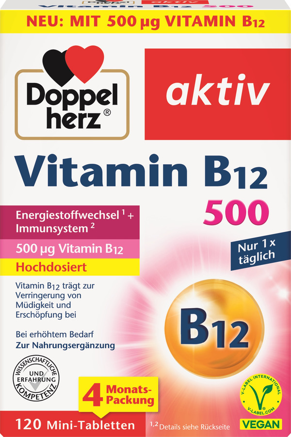Bild 1 von Doppelherz Vitamin B12 500 Mini-Tabletten