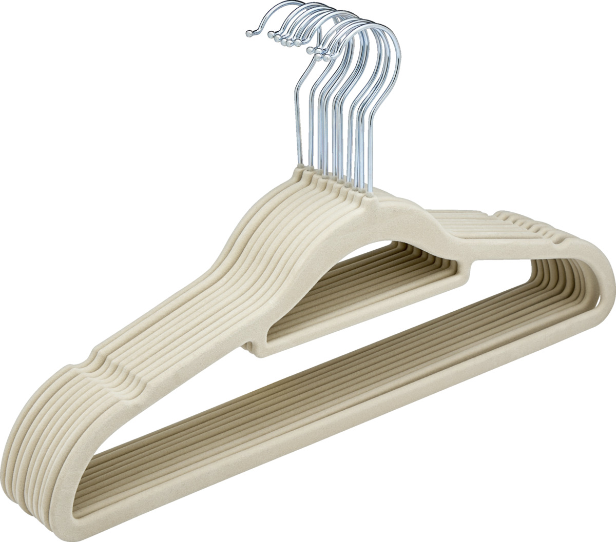 Bild 1 von IDEENWELT Beflockte Kleiderbügel taupe