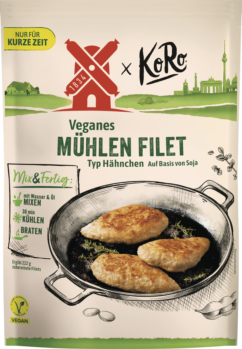 Bild 1 von KoRo Veganes Mühlen Filet Typ Hähnchen