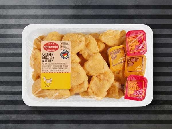 Bild 1 von Metzgerfrisch Chicken Nuggets mit Dip, 
         1 kg