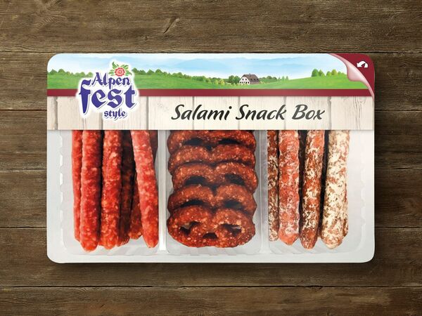 Bild 1 von Alpenfest Salami Snack Box, 
         200 g