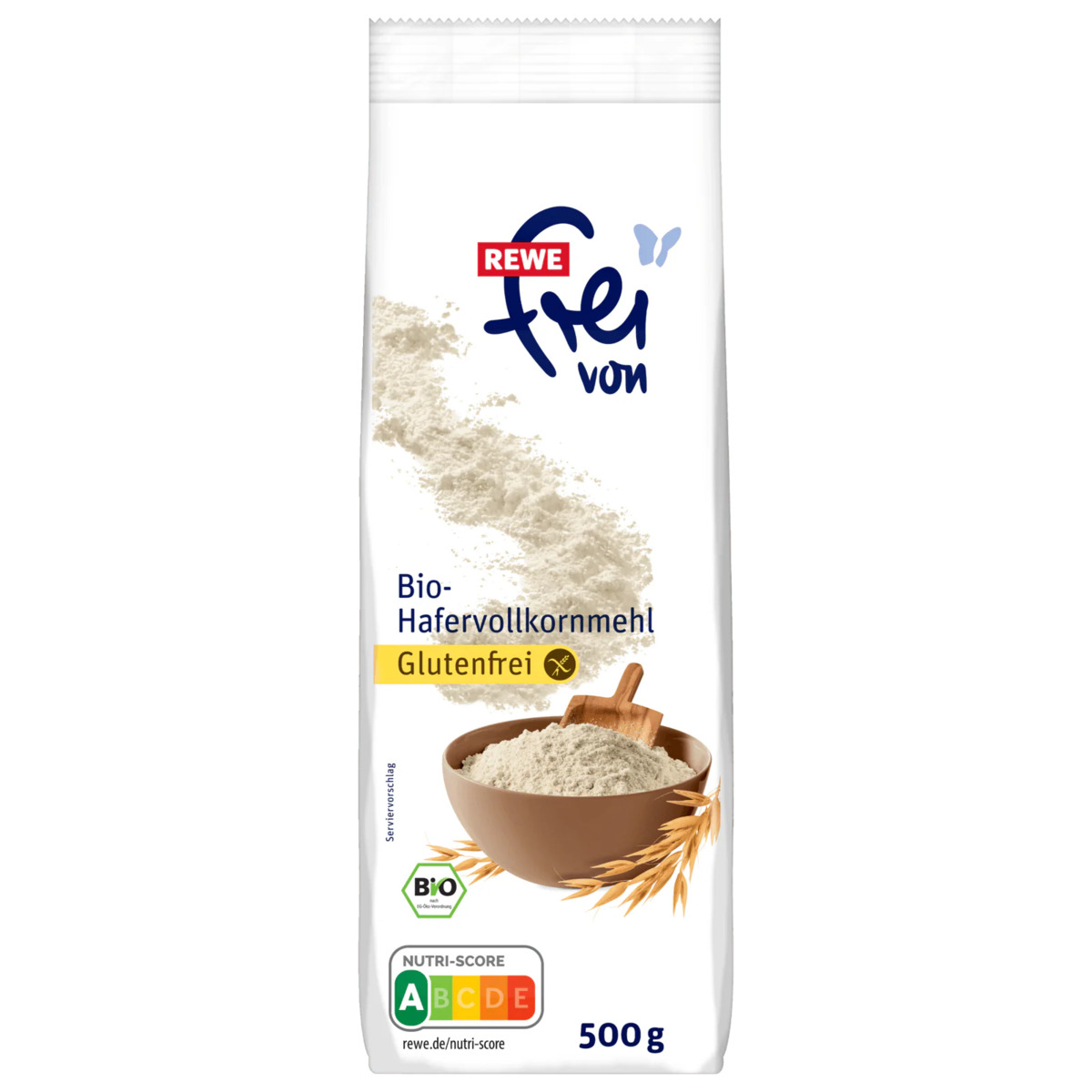 Bild 1 von REWE frei von Bio Hafervollkornmehl glutenfrei 500g