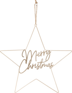 Dekorieren & Einrichten Metallstern "Merry Christmas" zum Aufhängen, champagnergold