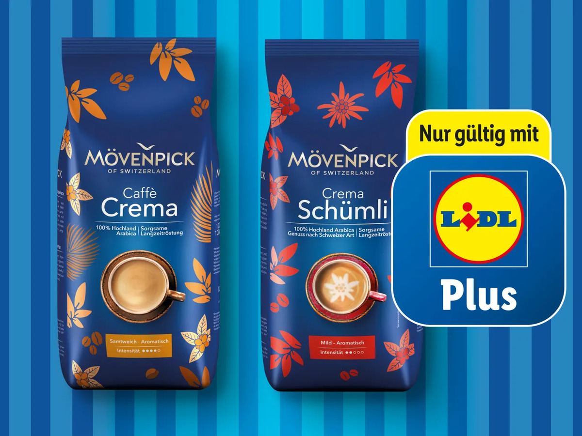 Mövenpick Caffè Ganze Bohnen, 1 kg von Lidl ansehen!