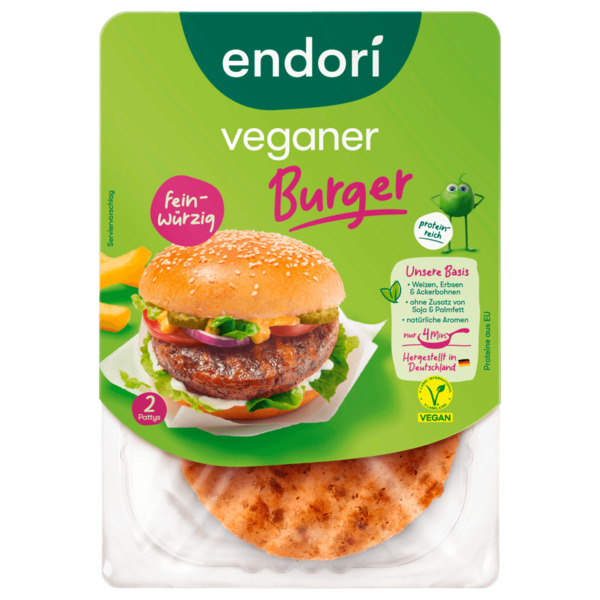 Bild 1 von Endori Veggie Burger aus Erbsen vegan 180g