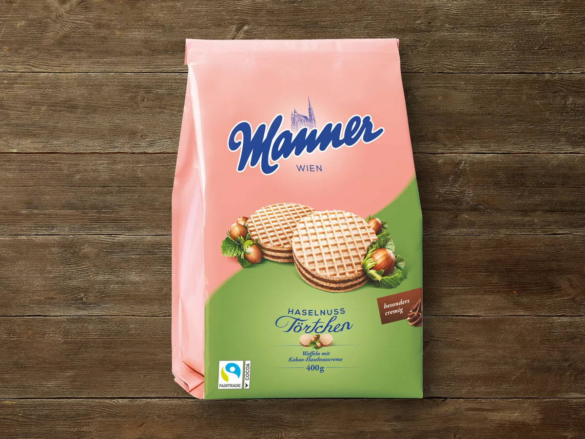 Bild 1 von Manner Törtchen Haselnuss, 
         400 g