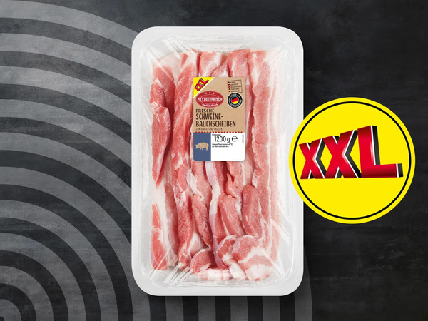Frische kg 1,2 Metzgerfrisch Lidl ansehen! Schweine-Bauchscheiben von XXL, für 7,99 €