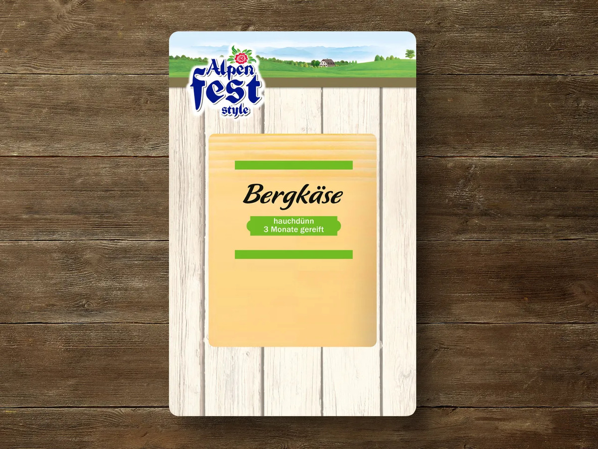 Bild 1 von Alpenfest Bergkäse Scheiben, 
         150 g
