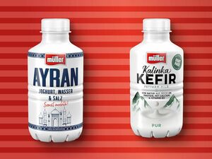 Müller Ayran/Kalinka fettarmer Kefir mild, 
         500 ml/500 g zzgl. -.25 Pfand