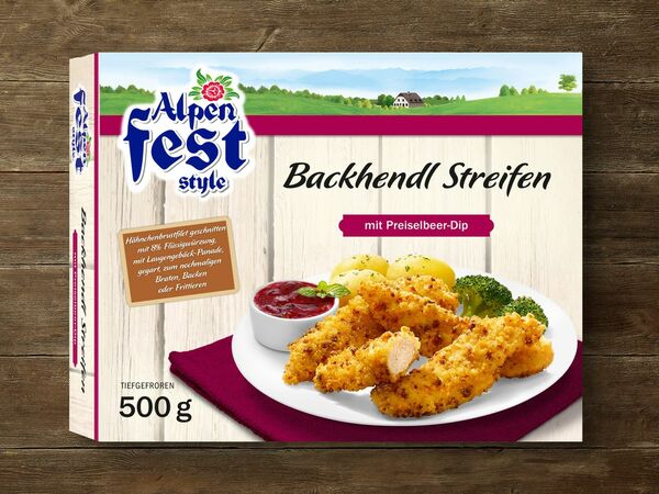Bild 1 von Alpenfest Backhendl Streifen, 
         500 g