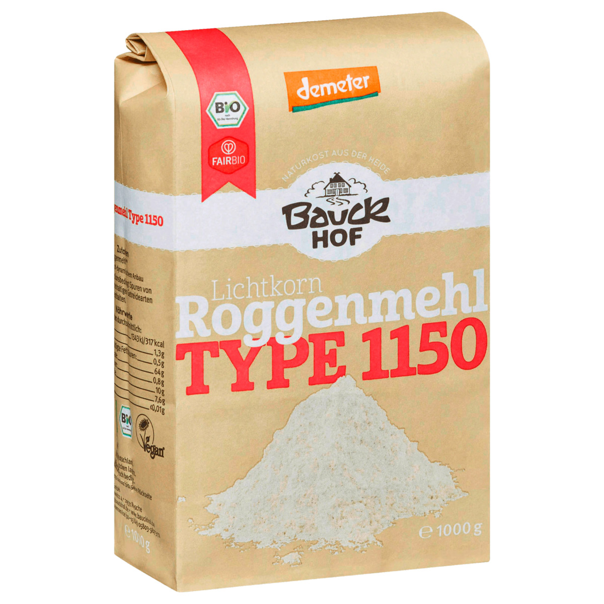 Bild 1 von Bauckhof Bio Lichtkorn Roggenmehl Type 1150 1kg