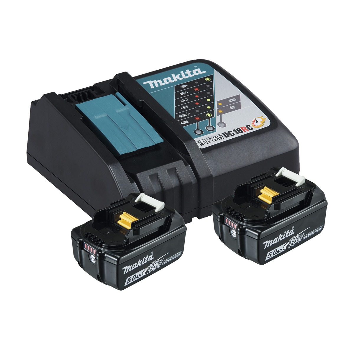 Bild 1 von Makita Akku-Starter-Set 'Power Source Kit' mit 2 x 5,0 Ah Akku und Ladegerät