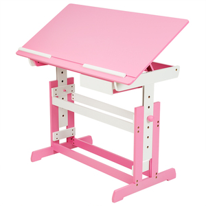 Schreibtisch höhenverstellbar 109x55x63-94cm - pink
