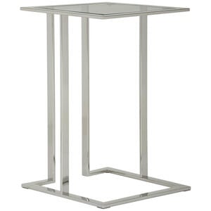 Xora Beistelltisch, Klar, Silber, Metall, Glas, quadratisch, eckig, 40x60 cm, Wohnzimmer, Wohnzimmertische, Beistelltische