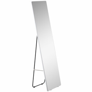 HOMCOM Standspiegel, Ganzkörperspiegel mit Ständer, 45 x 160 cm Wandspiegel, Garderobenspiegel, Ankleidespiegel für Schlafzimmer, Wohnzimmer, Silber