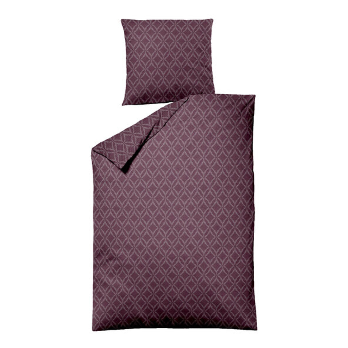 Bild 1 von Bettwäsche Jacquard-Feinbiber 135/200 + 80/80 cm, Grafik bordeaux