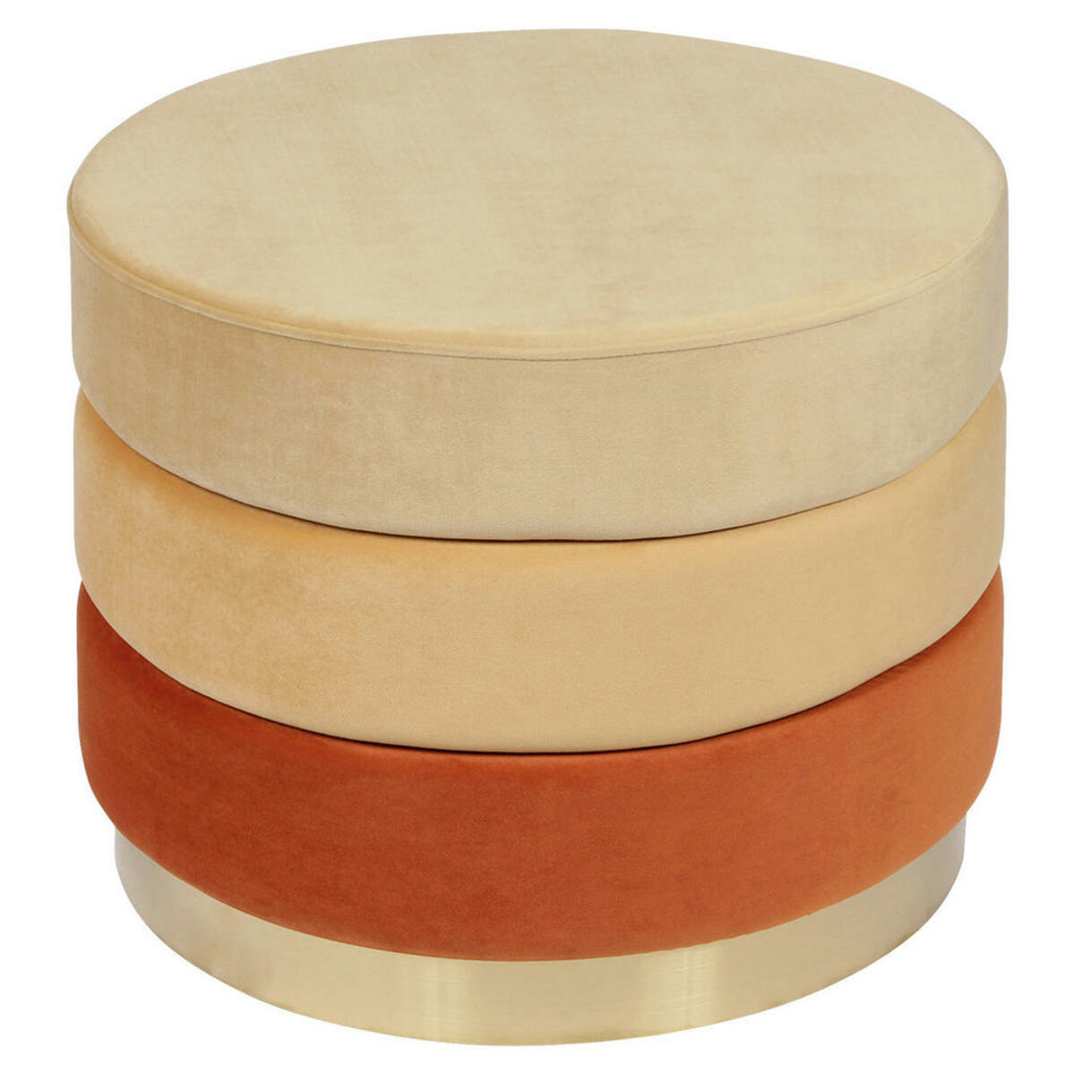 Bild 1 von Mid.you Hocker, Orange, Gold, Textil, rund, 42 cm, Wohnzimmer, Hocker, Sitzhocker