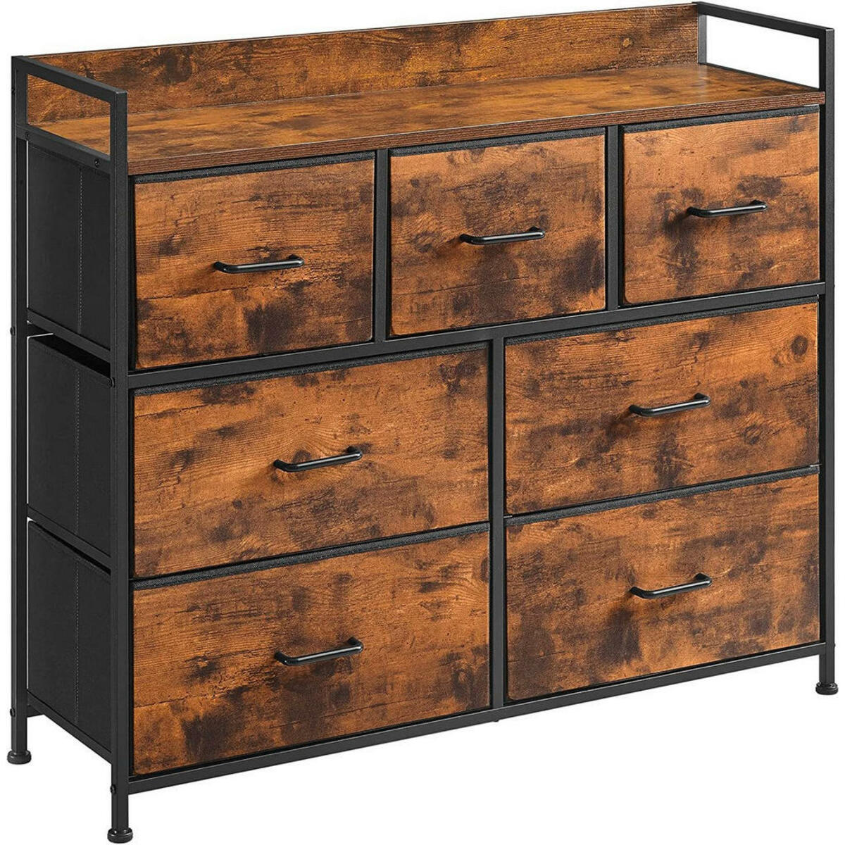 Bild 1 von Boxxx Kommode, Braun, Schwarz, Metall, 7 Schubladen, 98x85x28.5 cm, Typenauswahl, Beimöbel erhältlich, stehend, Wohnzimmer, Kommoden & Sideboards, Kommoden