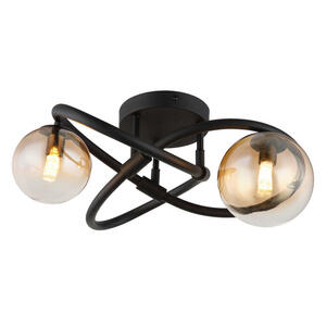 Globo Led-Deckenleuchte, Klar, Schwarz, Metall, Glas, F, 20 cm, Lampen & Leuchten, Leuchtenserien