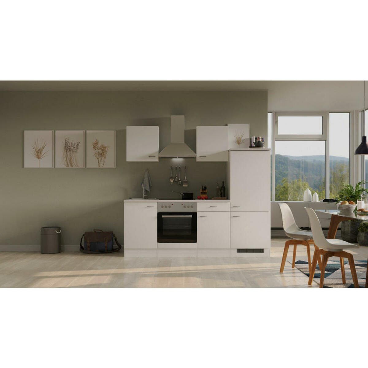 Bild 1 von FlexWell Küchenblock, Weiß, Kunststoff, 1,1 Schubladen, einmalig seitenverkehrt montierbar, nur wie online abgebildet bestellbar, 220 cm, Made in Germany, links aufbaubar, rechts aufbaubar, Küchen