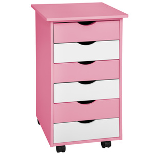 Rollcontainer aus Holz 65x36x40cm - rosa