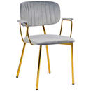 Bild 1 von Mid.you Armlehnstuhl-Set, Grau, Textil, Stativgestell, 63x80x51 cm, Esszimmer, Stühle, Esszimmerstühle, Esszimmerstühle-Set