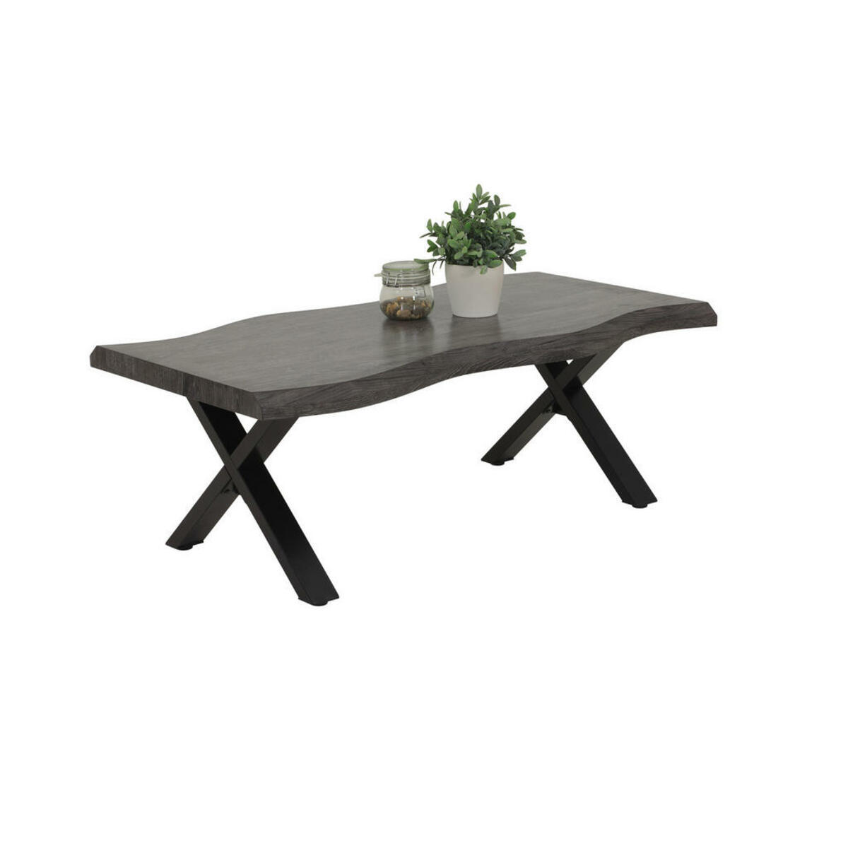 Bild 1 von Boxxx Couchtisch, Schwarz, Grau, Metall, rechteckig, X-Form, 60x42 cm, Wohnzimmer, Wohnzimmertische, Couchtische, Metall-Couchtische