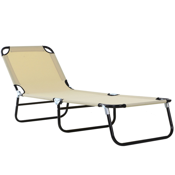 Faltbare Outdoor-Sonnenliege Schwarz – Gartenliege Zum Relaxen, Camping & Strand