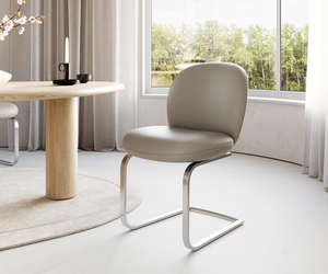 Freischwinger Nube-Flex Echt-Leder Schlamm Freischwinger flach Edelstahl Taschenfederkern