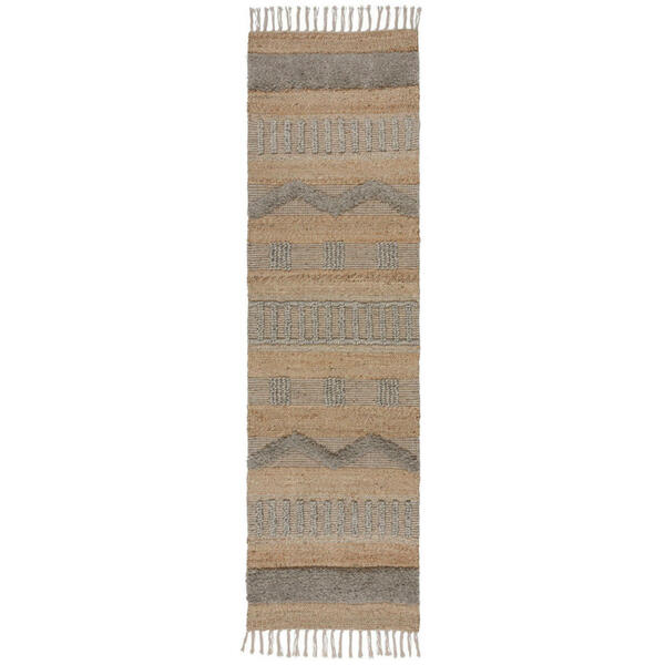 Bild 1 von Läufer Medina, Natur, Textil, Streifen, rechteckig, 60 cm, Reach, AZO-frei, Handmade in India, für Fußbodenheizung geeignet, pflegeleicht, Teppiche & Böden, Teppiche, Teppichläufer