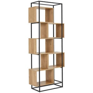 Xora Regal, Braun, Natur, Schwarz, Holzwerkstoff, 10 Fächer, 80x194x33.2 cm, stehend, Arbeitszimmer, Büroregale, Bücherregale