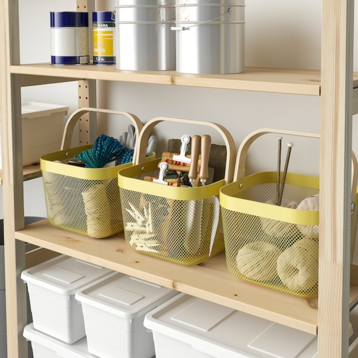 Bild 3 von RISATORP  Korb, hellgelb 25x26x18 cm