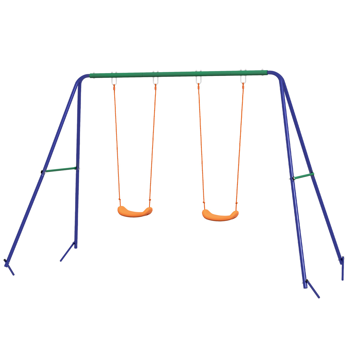 Outsunny KinderschaukelSet, Schaukelgestell mit 2 Schaukeln