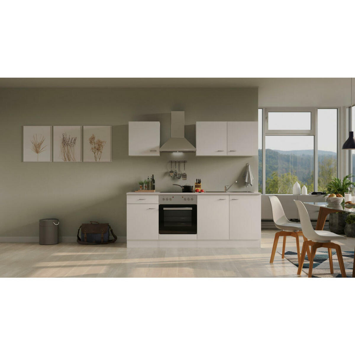 Bild 1 von FlexWell Küchenblock, Weiß, Kunststoff, 1 Schubladen, einmalig seitenverkehrt montierbar, nur wie online abgebildet bestellbar, 210 cm, Made in Germany, links aufbaubar, rechts aufbaubar, Küchen,