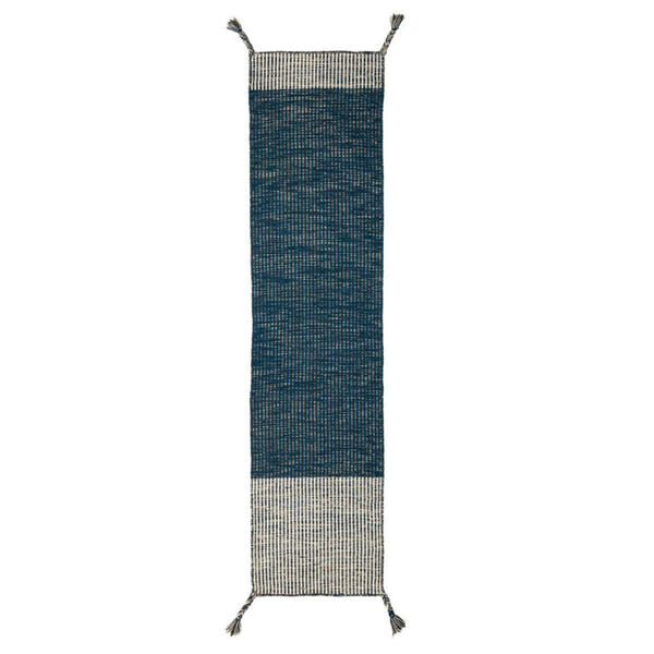 Bild 1 von Läufer Indira, Blau, Textil, Streifen, rechteckig, 60 cm, Reach, AZO-frei, Handmade in India, für Fußbodenheizung geeignet, pflegeleicht, Teppiche & Böden, Teppiche, Teppichläufer