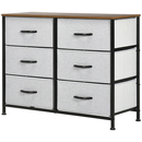 Bild 1 von HOMCOM Kommode Sideboard mit 6 klappbaren Stoffschubladen, Schubladenschrank mit Arbeitsplatte, Griff, Mehrzweckschrank mit Kippschutz, Grau